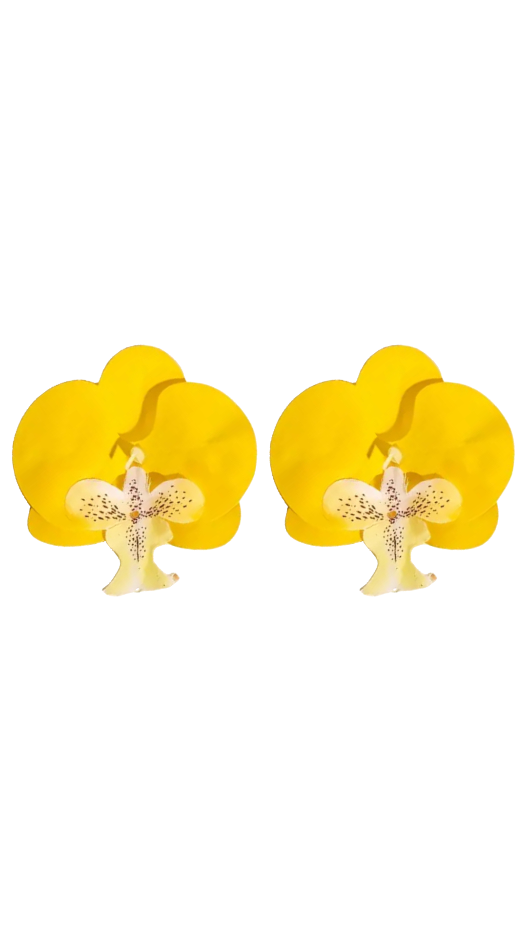 Orchid Flower Earring - Yellow