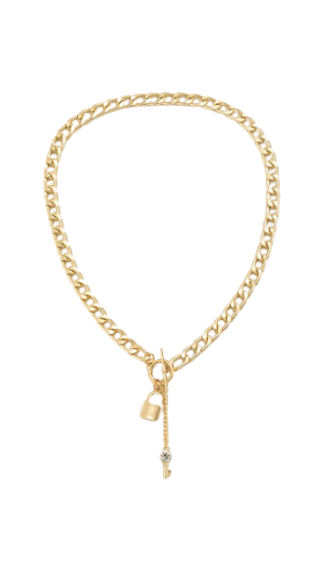 Lock It Golden - Padlock and Diamond Necklace