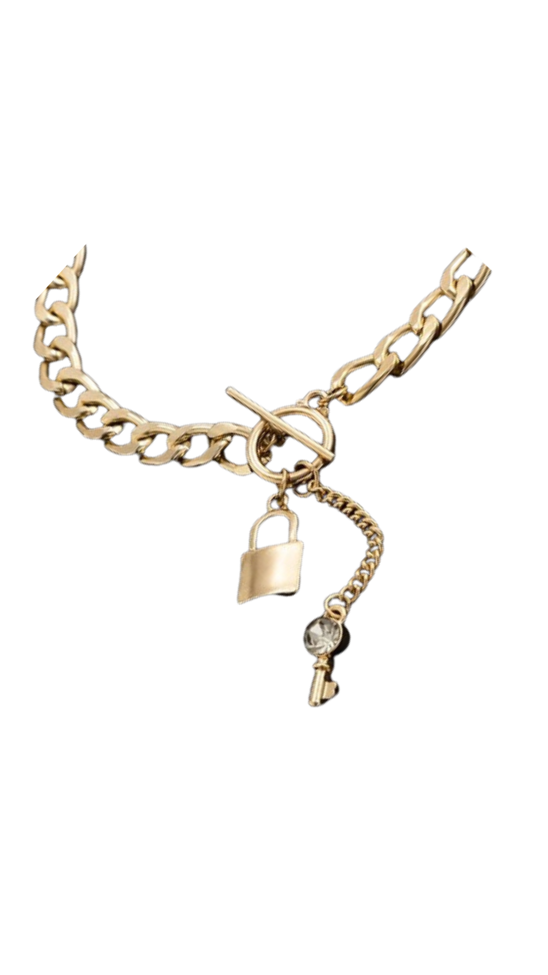Lock It Golden - Padlock and Diamond Necklace