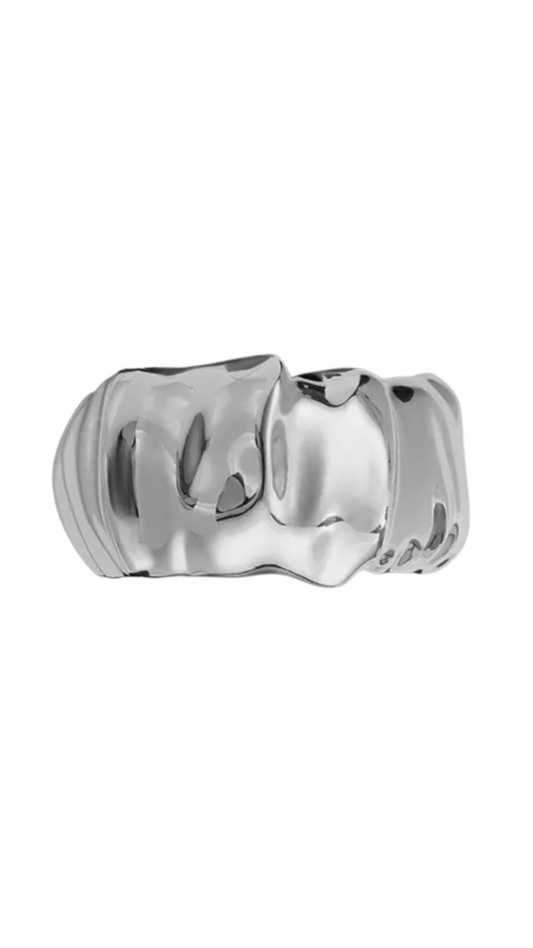 Silver Molten Cuff