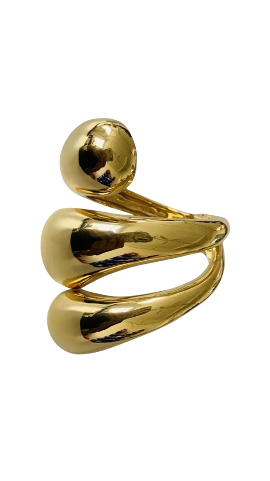 Sculpted Golden Cuff Bracelet