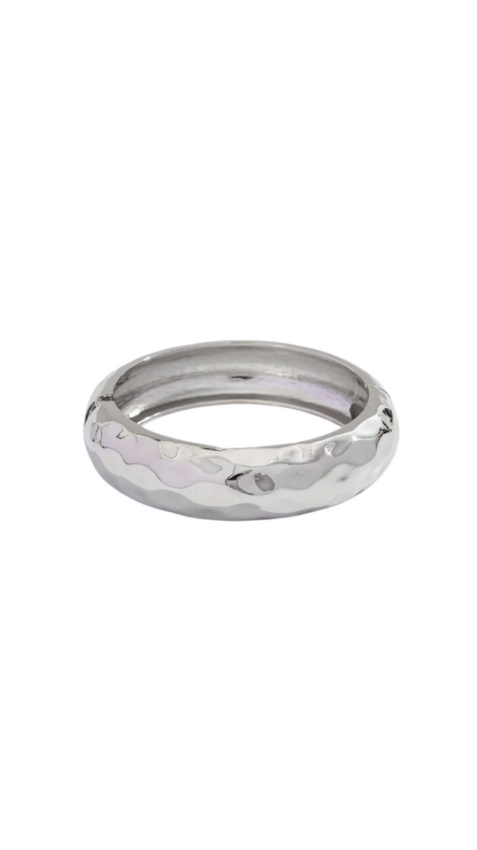 Silver Molten Bangle