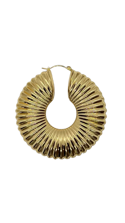 Golden Sun Flower Hoops