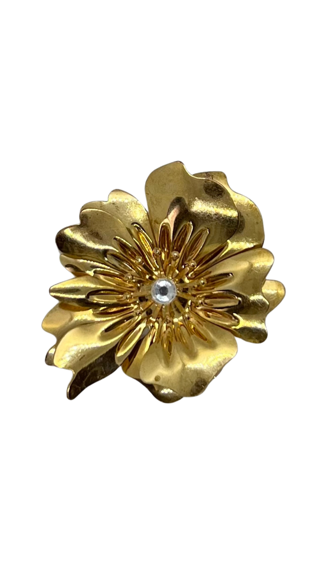 Golden Diamond Flower Studs XL