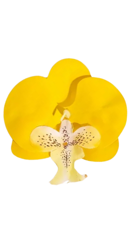 Orchid Flower Earring - Yellow