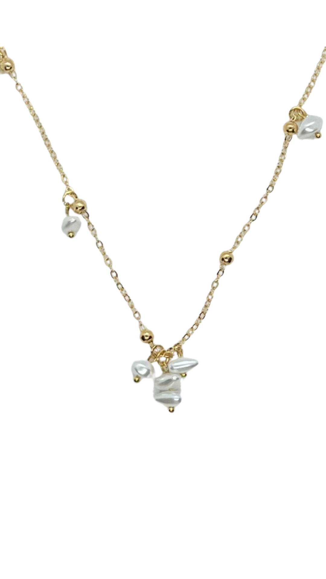 Golden Charm Pearl Necklace