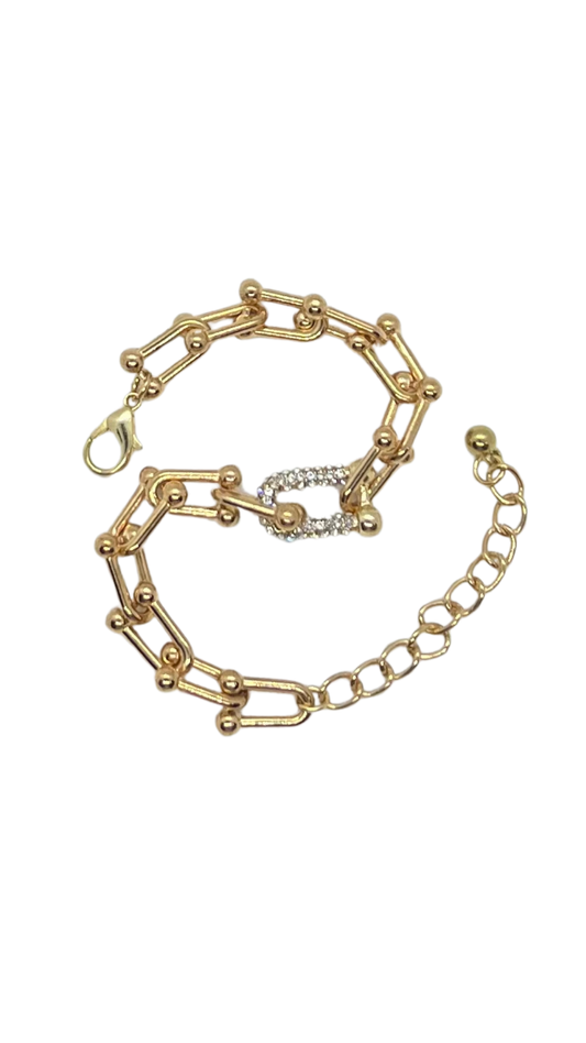 Golden Diamond Lock Bracelete
