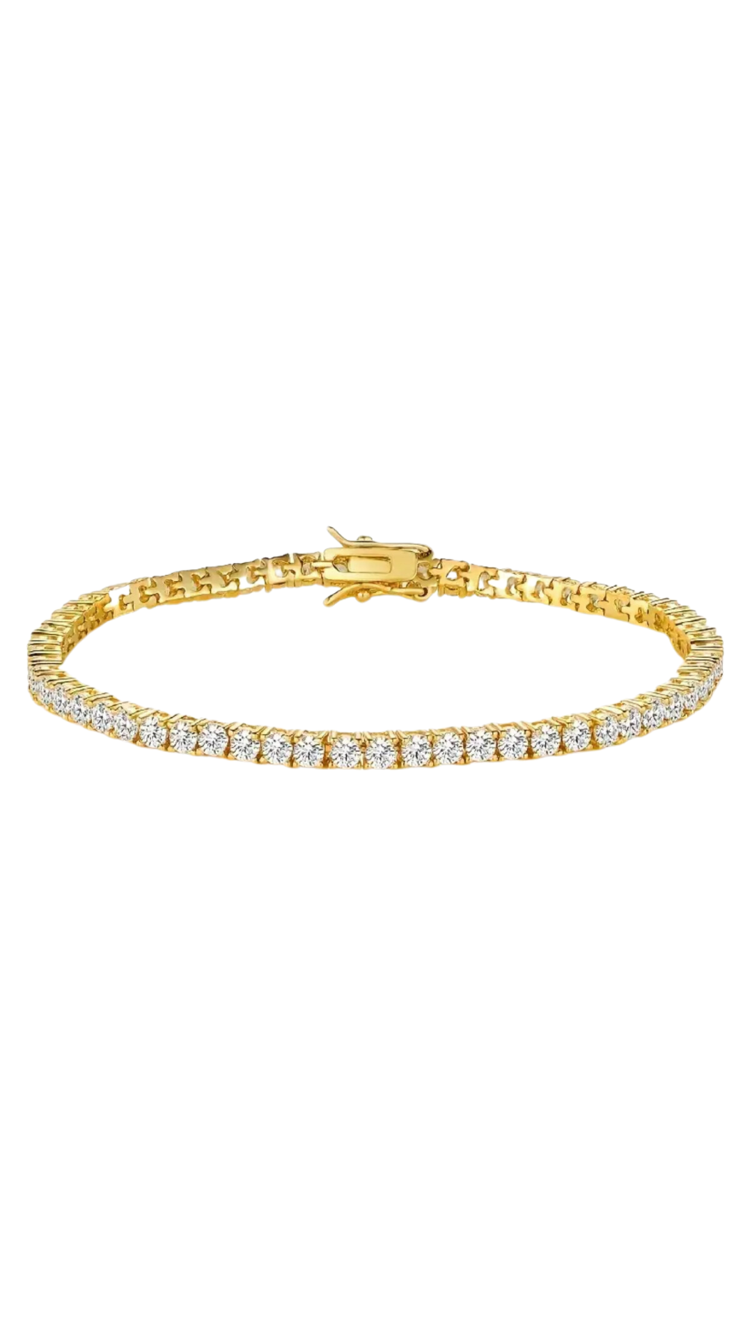 Golden Cubic Tennis Bracelet
