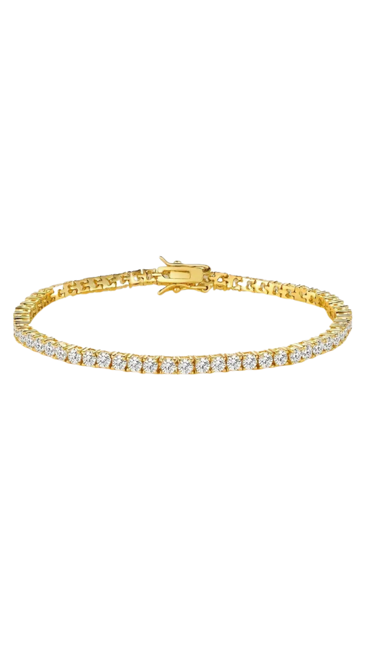 Golden Cubic Tennis Bracelet