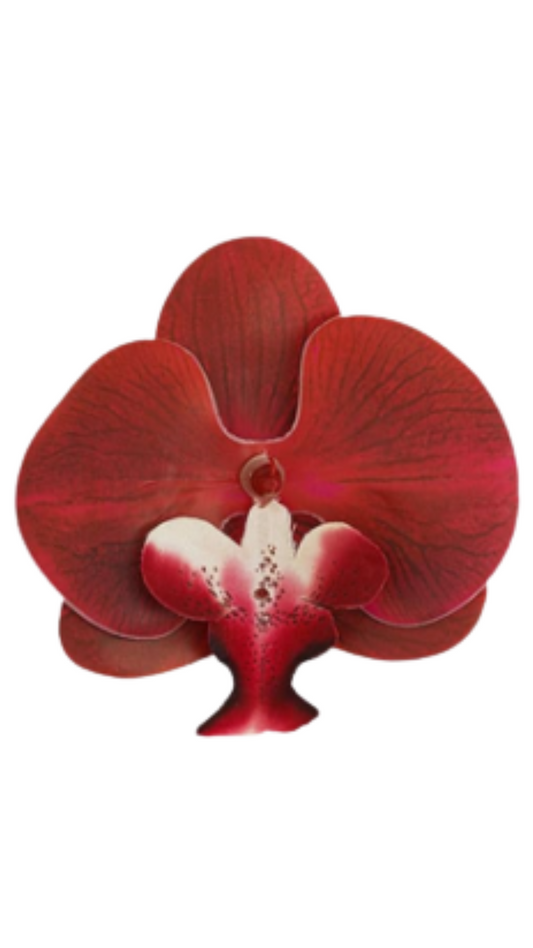 Orchid Flower Earring - Red Merlot