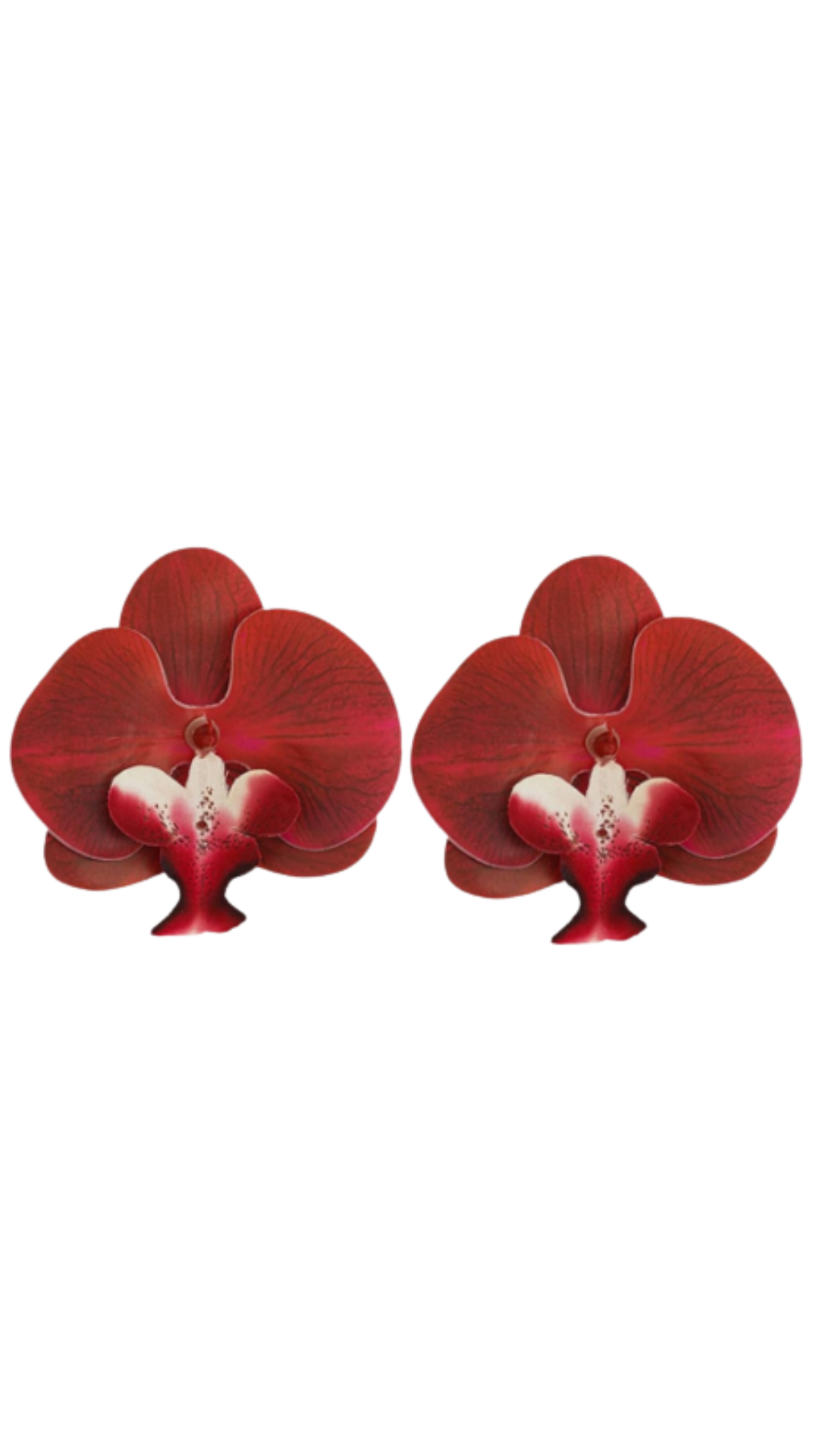 Orchid Flower Earring - Red Merlot