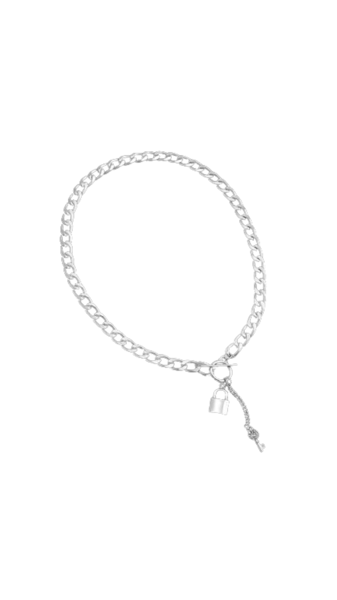 Lock It Silver - Padlock and Diamond Necklace