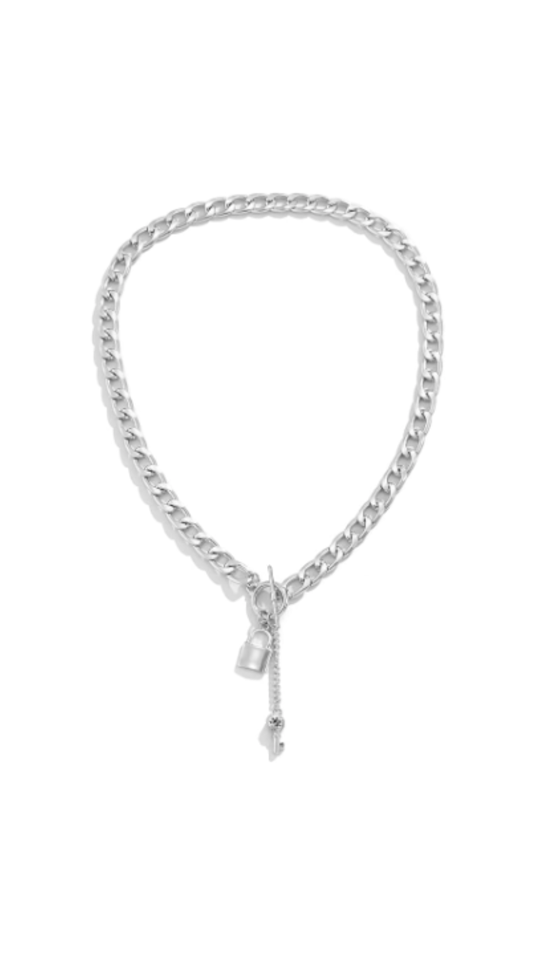 Lock It Silver - Padlock and Diamond Necklace
