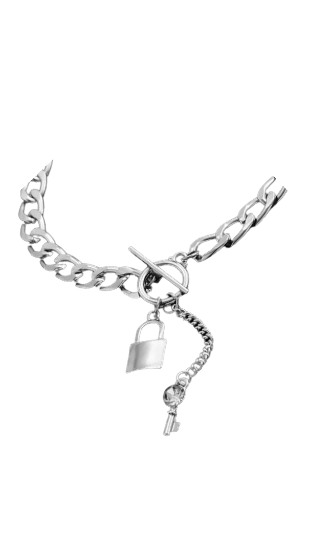 Lock It Silver - Padlock and Diamond Necklace