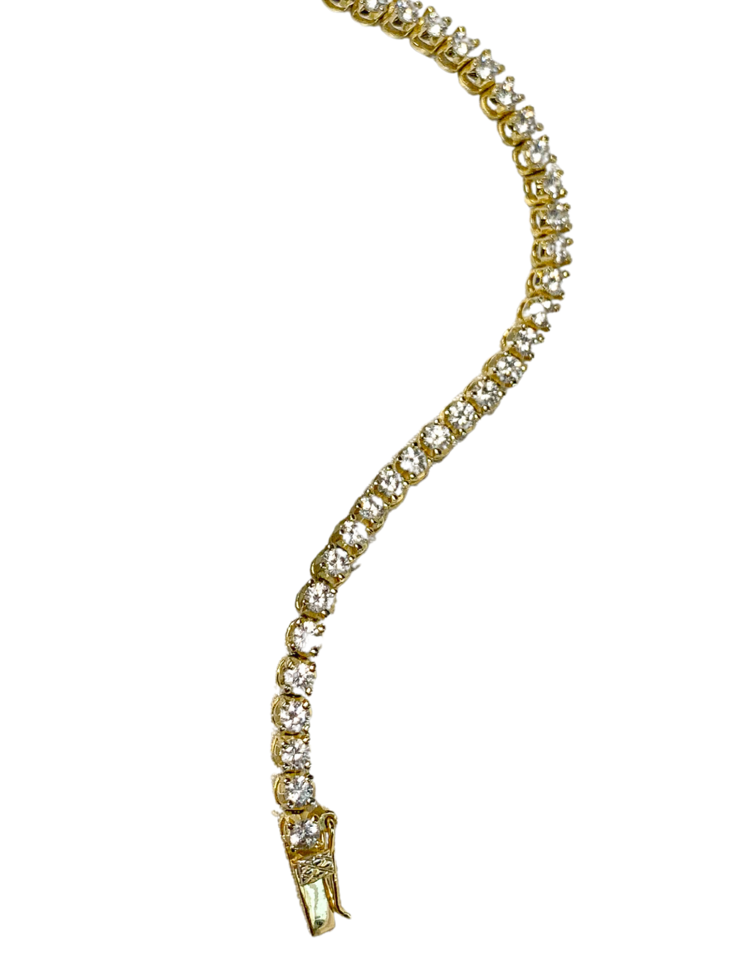 Golden Cubic Tennis Bracelet