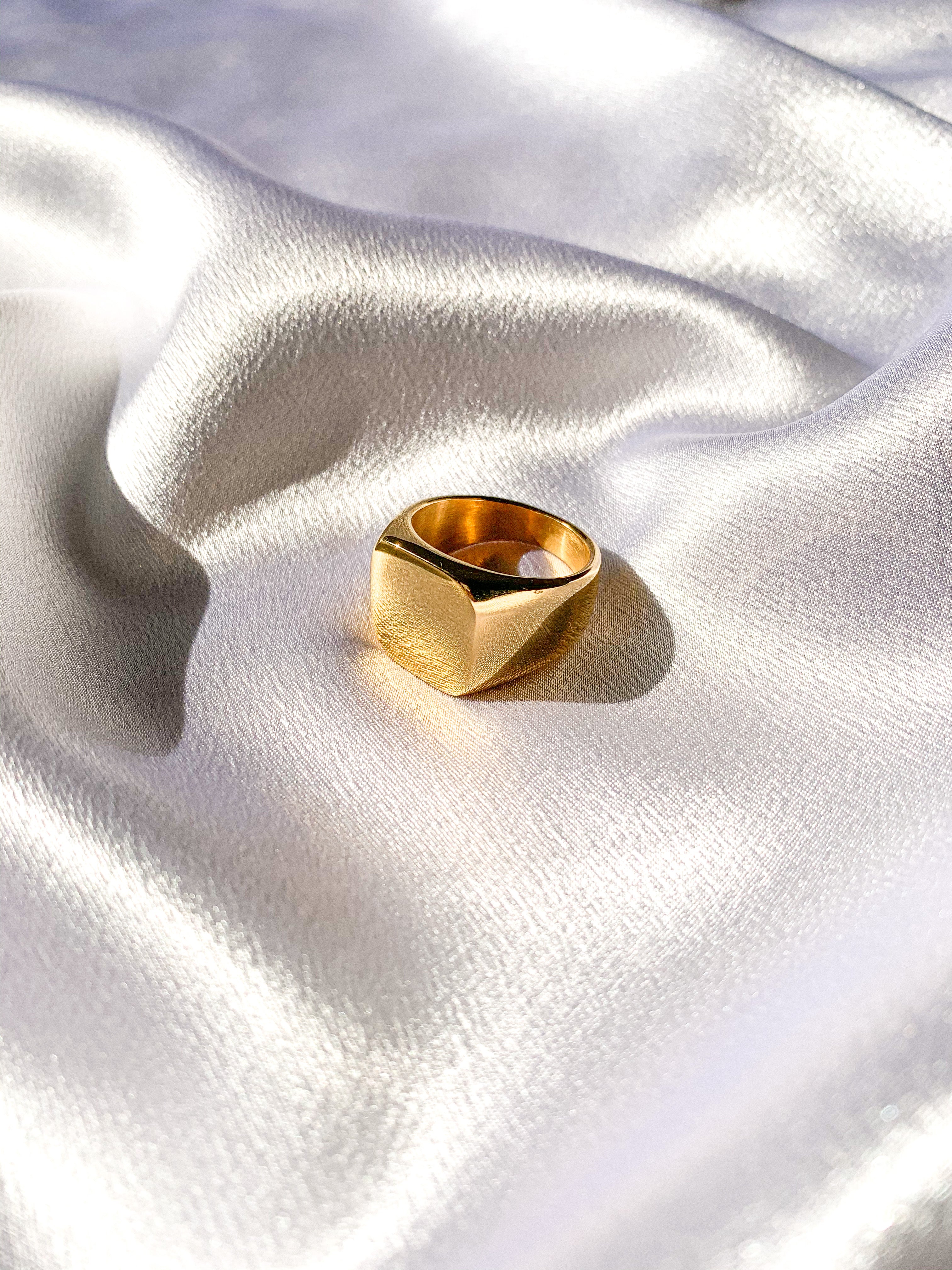 SQUARE SIGNET DOME RING